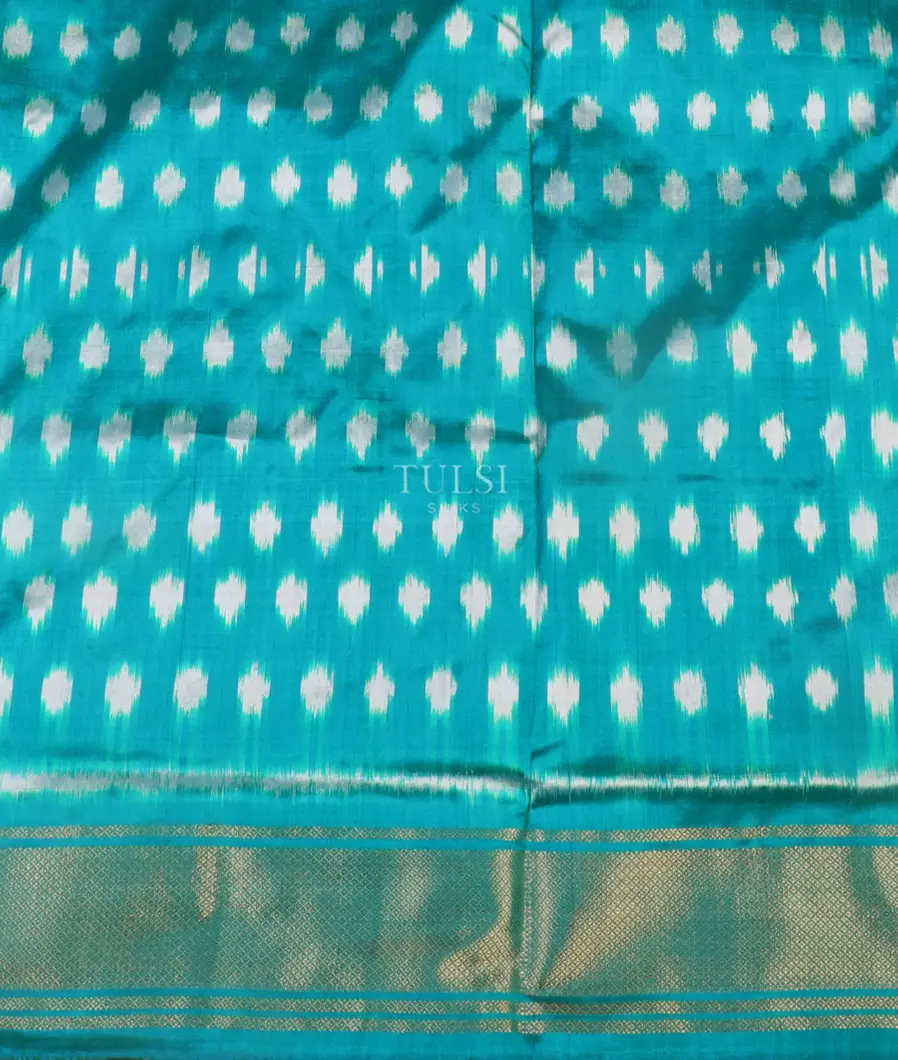 White Ikat Silk Saree T5452053