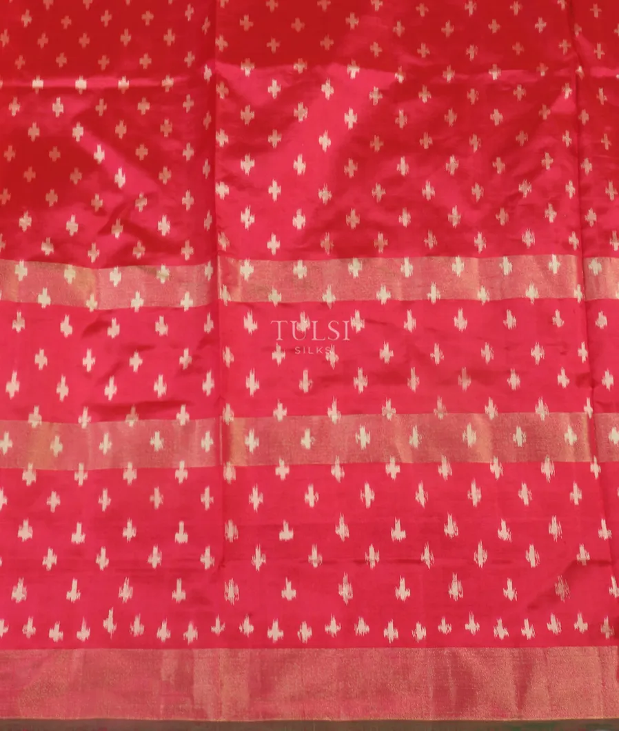 Peacock Blue Ikat Silk Saree T5451993