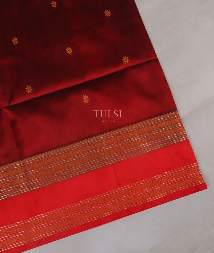 Maroon Silk Cotton Saree T541826-image
