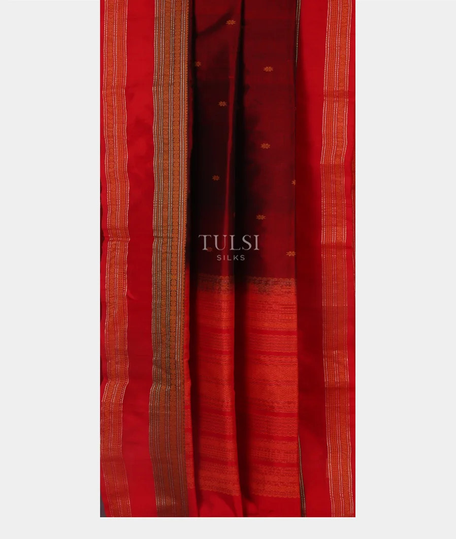 Maroon Silk Cotton Saree T5418262