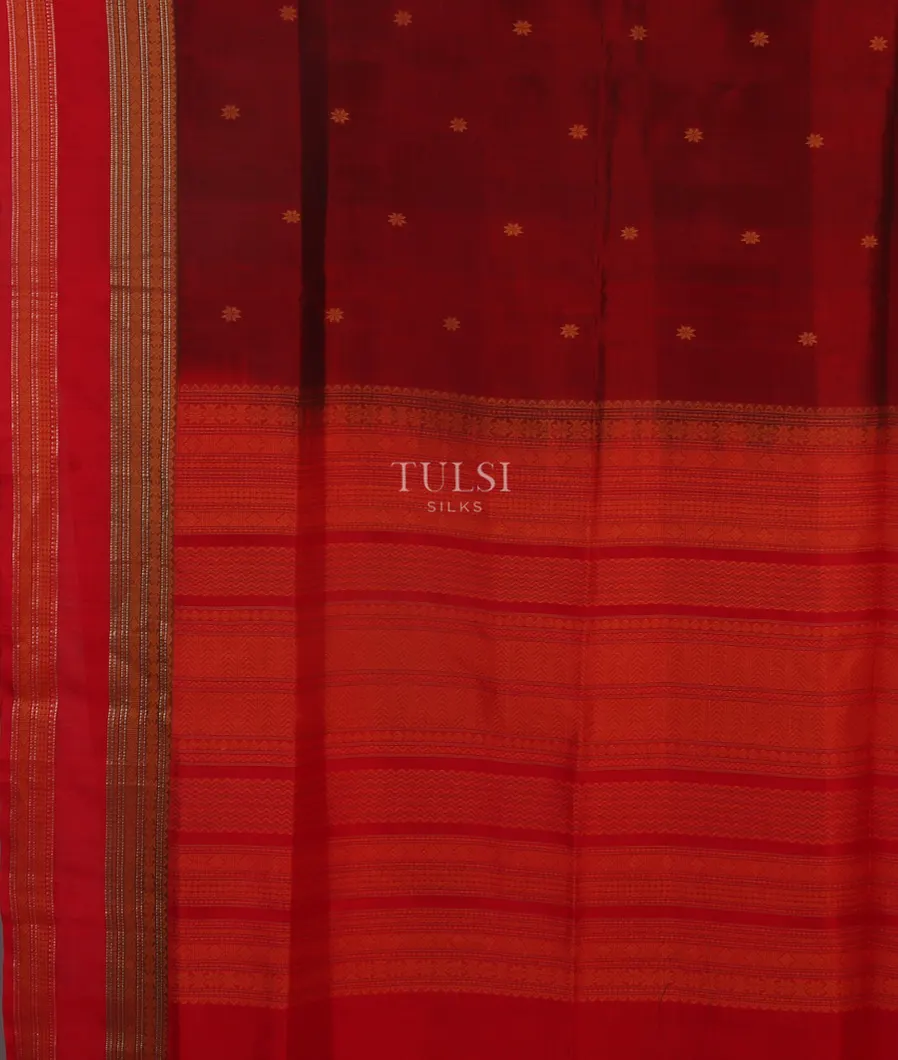 Maroon Silk Cotton Saree T5418264