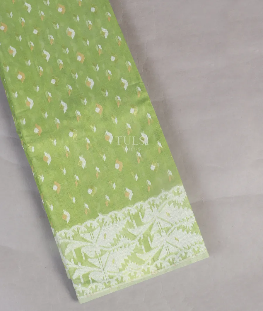 Green Dhakai Cotton Saree T543466-image