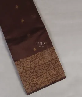 Brown Silk Cotton Saree T5408691