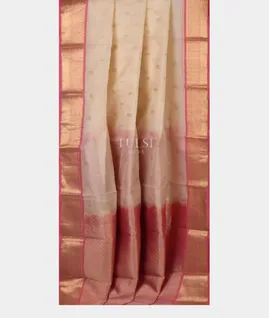 Off-White Silk Cotton Saree T5409042