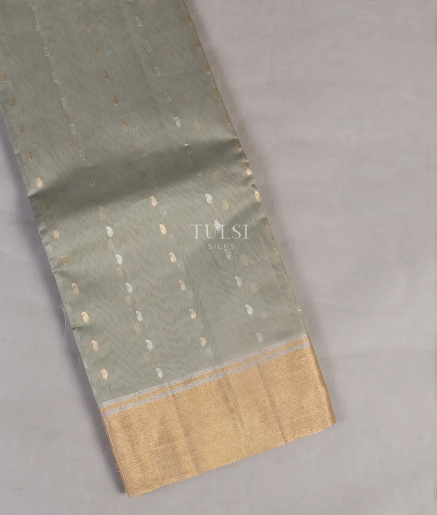 Grey Silk Cotton Saree T540849-image