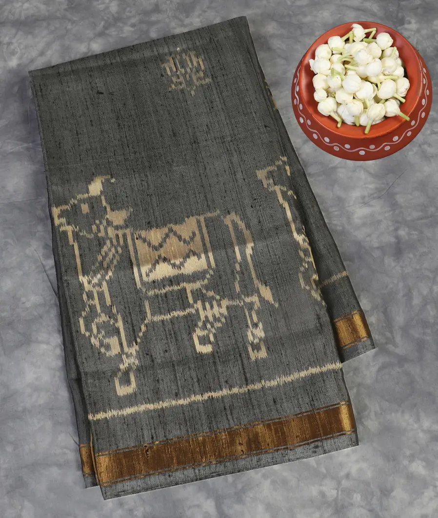 Grey Patola Silk Saree T546858-image