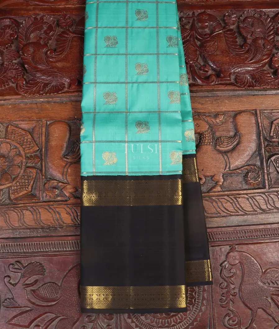 Yellow Soft Brasso Silk Saree With Cyan Blue Blouse – RawaazFashion