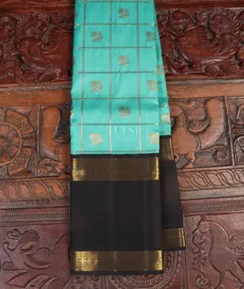Cyan Blue Kanjivaram Silk Saree T4746941