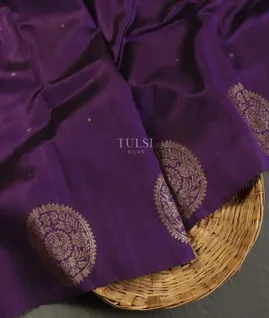 Purple Banaras Tussar Saree T5481561