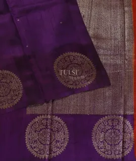 Purple Banaras Tussar Saree T5481562