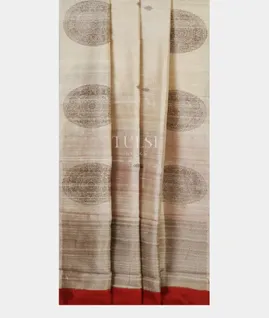 White Banaras Tussar Saree T5481942