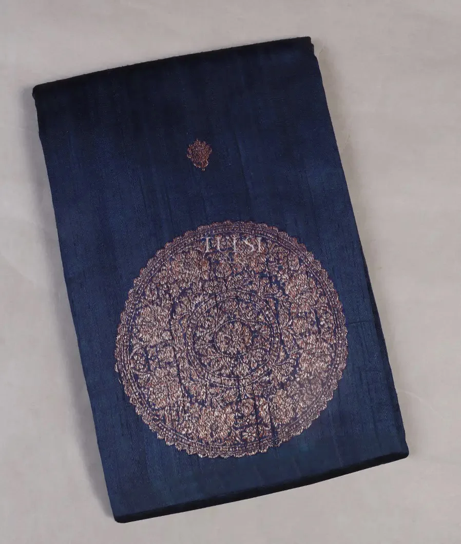 Blue Banaras Tussar Saree T548164-image