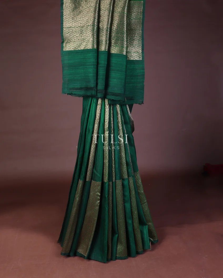 Green Banaras Tussar Saree T5479712