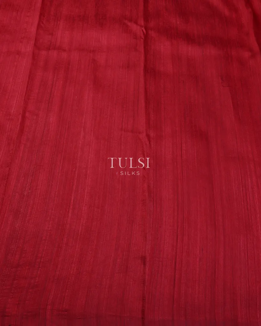 Red Banaras Tussar Saree T5479693