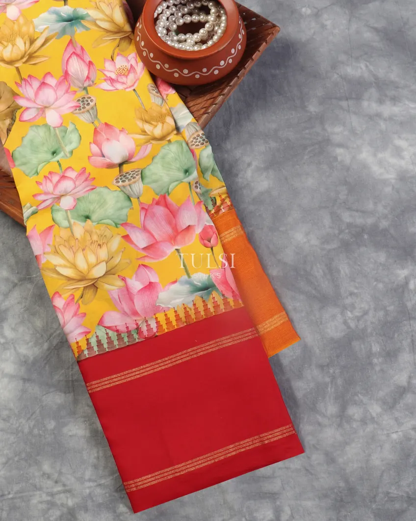 Party Wear Orange Soft Cotton Silk Saree With Woven Design, 6.3 m (with  blouse piece) at Rs 575 in Surat