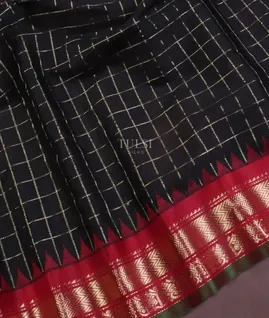 Black Gadwal Cotton Saree T5460974