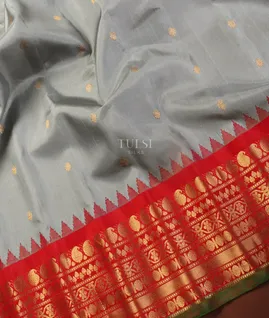 Grey Gadwal Silk Saree T5461514