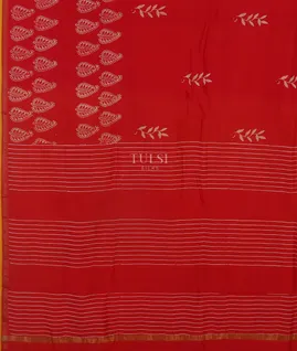 Red Soft Printed Cotton Saree T5422485