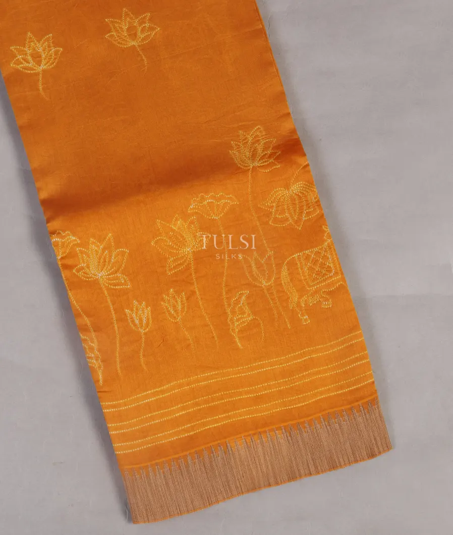 Yellow Soft Printed Cotton Saree T534517-image