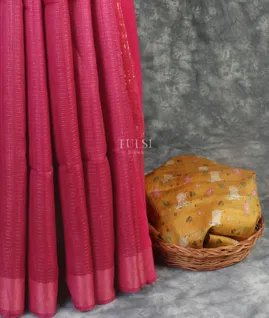 Pink Woven Tussar Saree T5413082