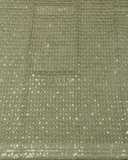 Greenish Blue Tissue Tussar Embroidery Saree T5430443