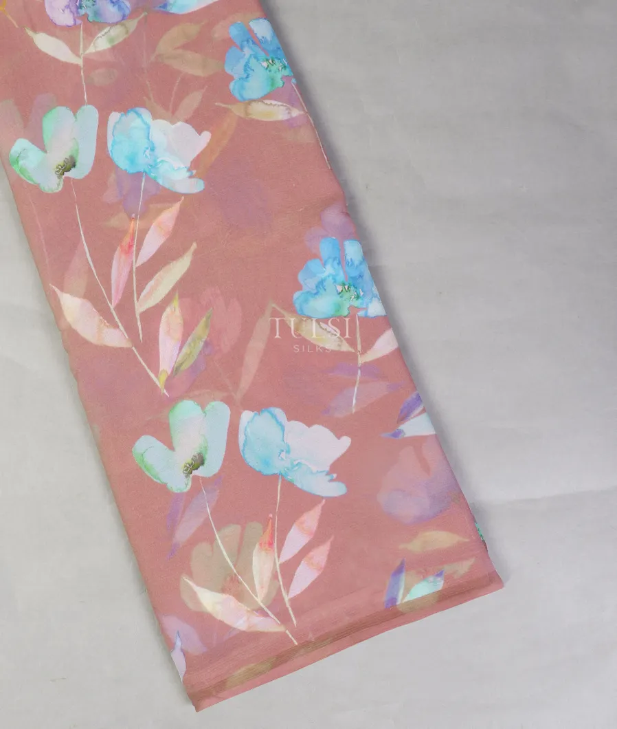 Pink Chiffon Silk Saree T454226-image