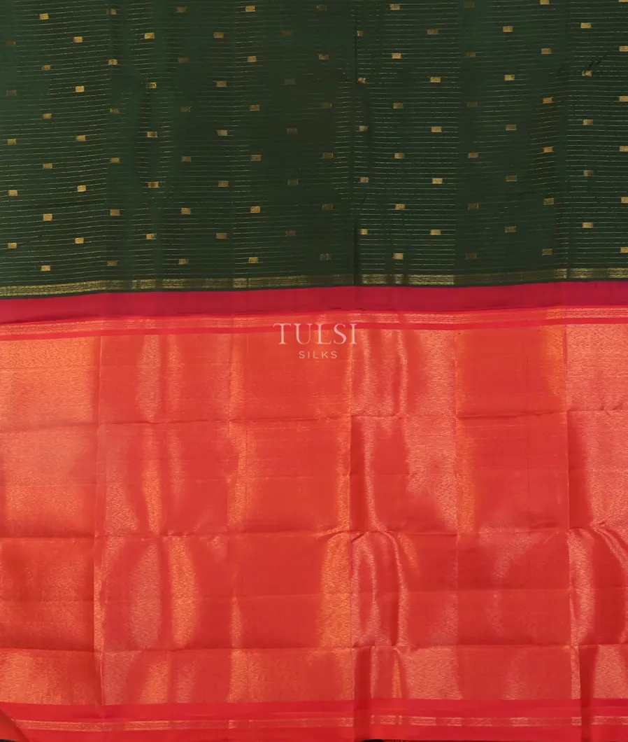 Bottle Green Kanjivaram Silk Saree T5484364