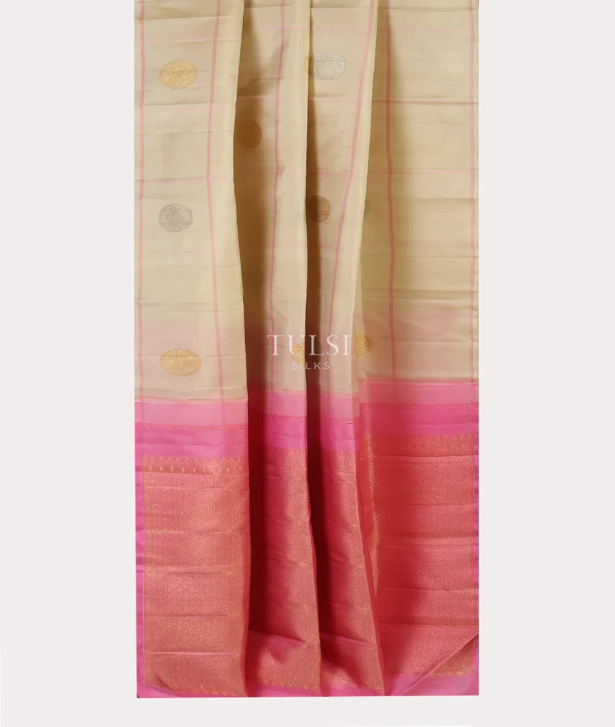 Cream Kanjivaram Silk Saree T4862162