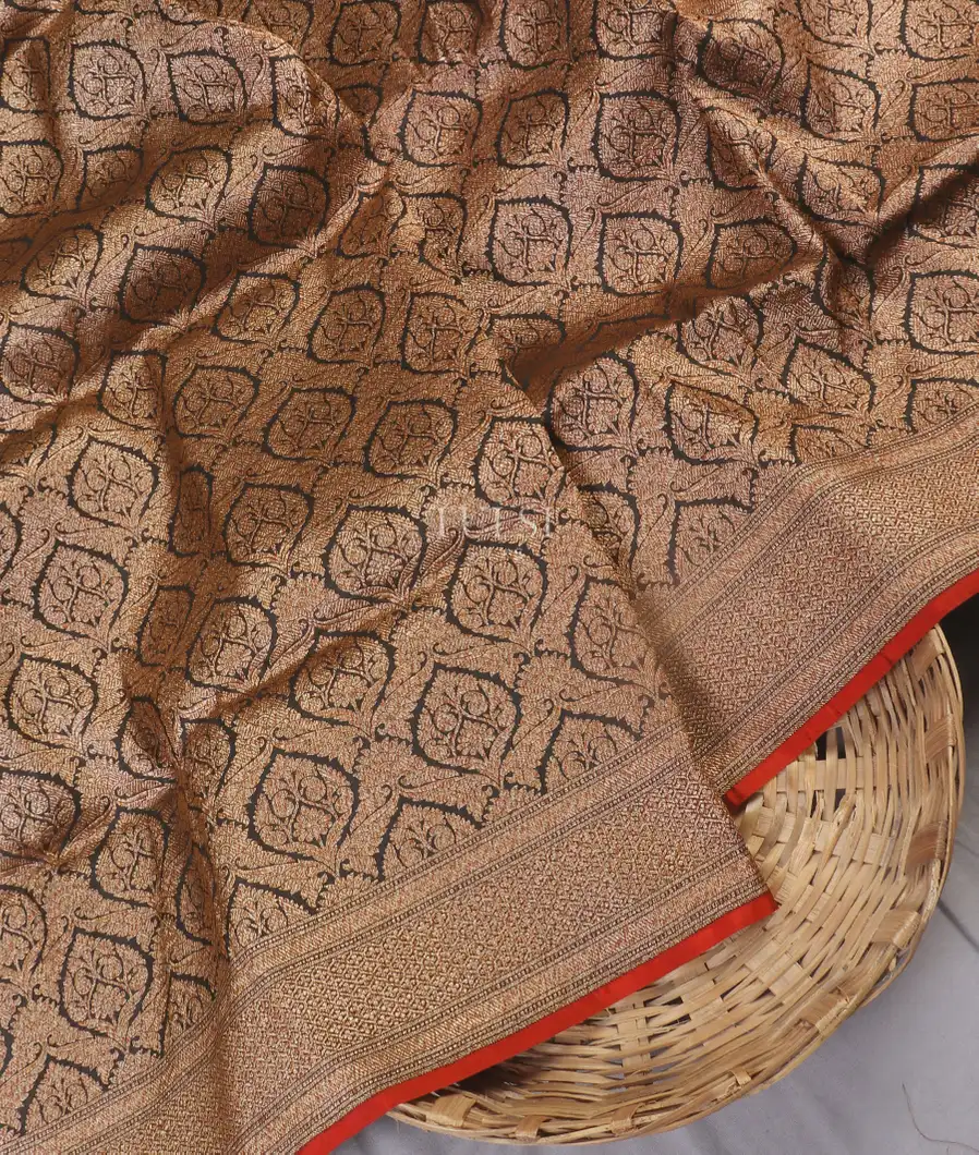 Black Banaras Silk Saree T495781-image