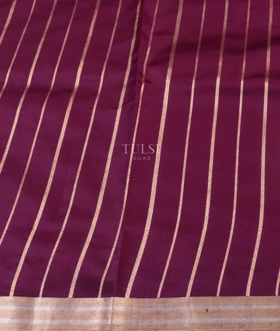 Magenta Banaras Silk Saree T5376973