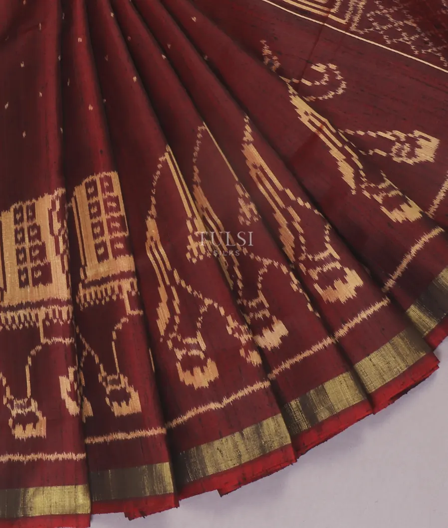 Maroon Patola Silk Saree T5512282
