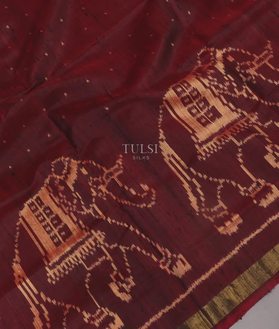 Maroon Patola Silk Saree T5512285