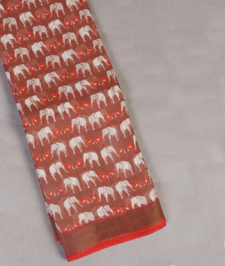Brown Kota Cotton Saree T534199-image