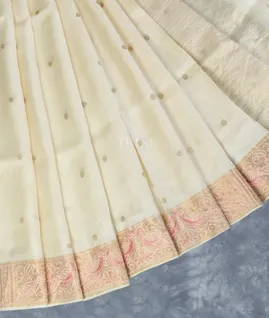 Off-White Tussar Embroidery Saree T5300202