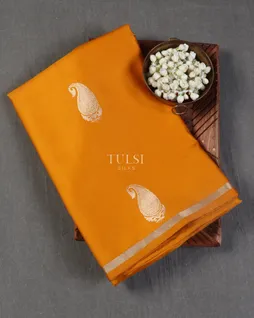 Yellow Banaras Mashru Silk Saree T5511471