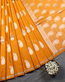 Yellow Banaras Mashru Silk Saree T5511472