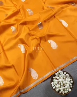 Yellow Banaras Mashru Silk Saree T5511474