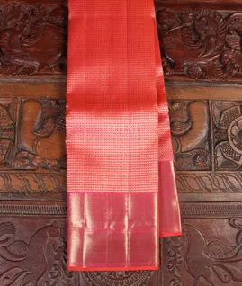 Orangish Pink Kanjivaram Silk Saree T5451201