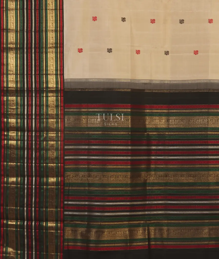 Light Beige Kanjivaram Silk Saree T5270264