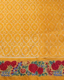 Yellow Ikat Silk Saree T5510233