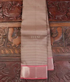 Beige And Mauve Pink Kanjivaram Silk Saree T5492121