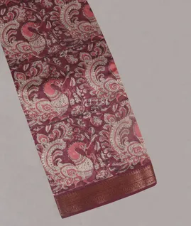 Purple Soft Printed Cotton Saree T5442461