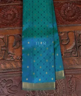 Peacock Blue Soft Silk Saree T5396841