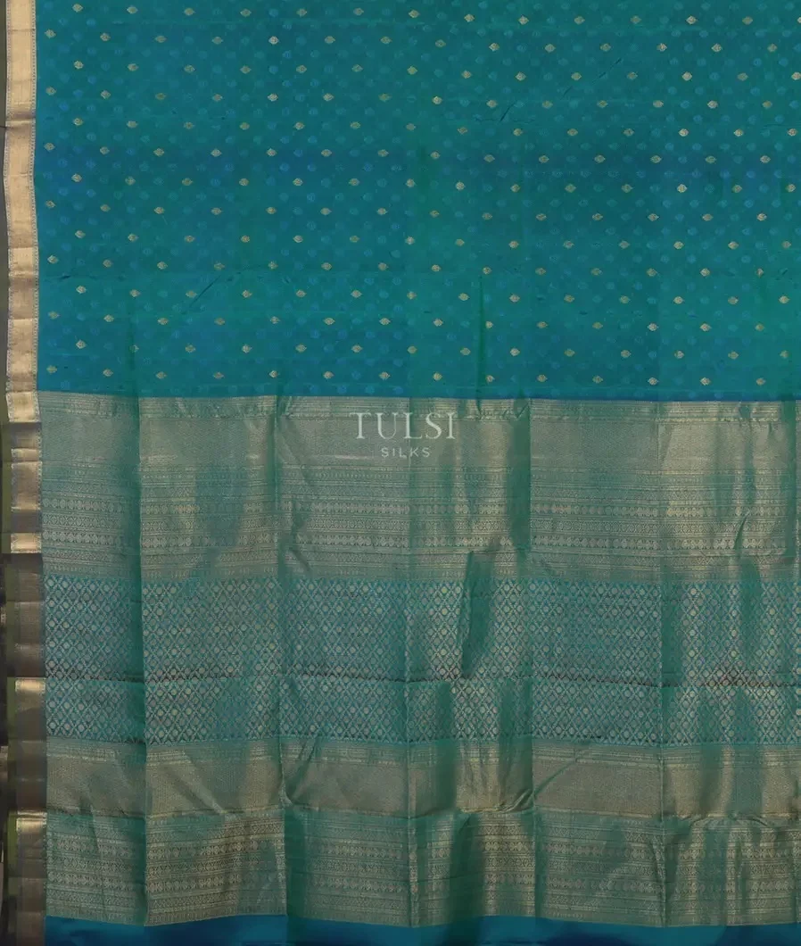 Peacock Blue Soft Silk Saree T5396844