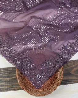 Purple Kora Organza Embroidery Saree T5472091
