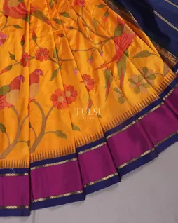 Yellow Soft Silk Embroidery Saree T5489862