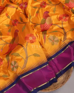 Yellow Soft Silk Embroidery Saree T5489864