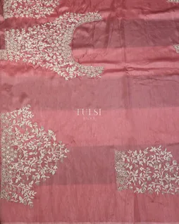 Pink Kora Organza Embroidery Saree T5472083
