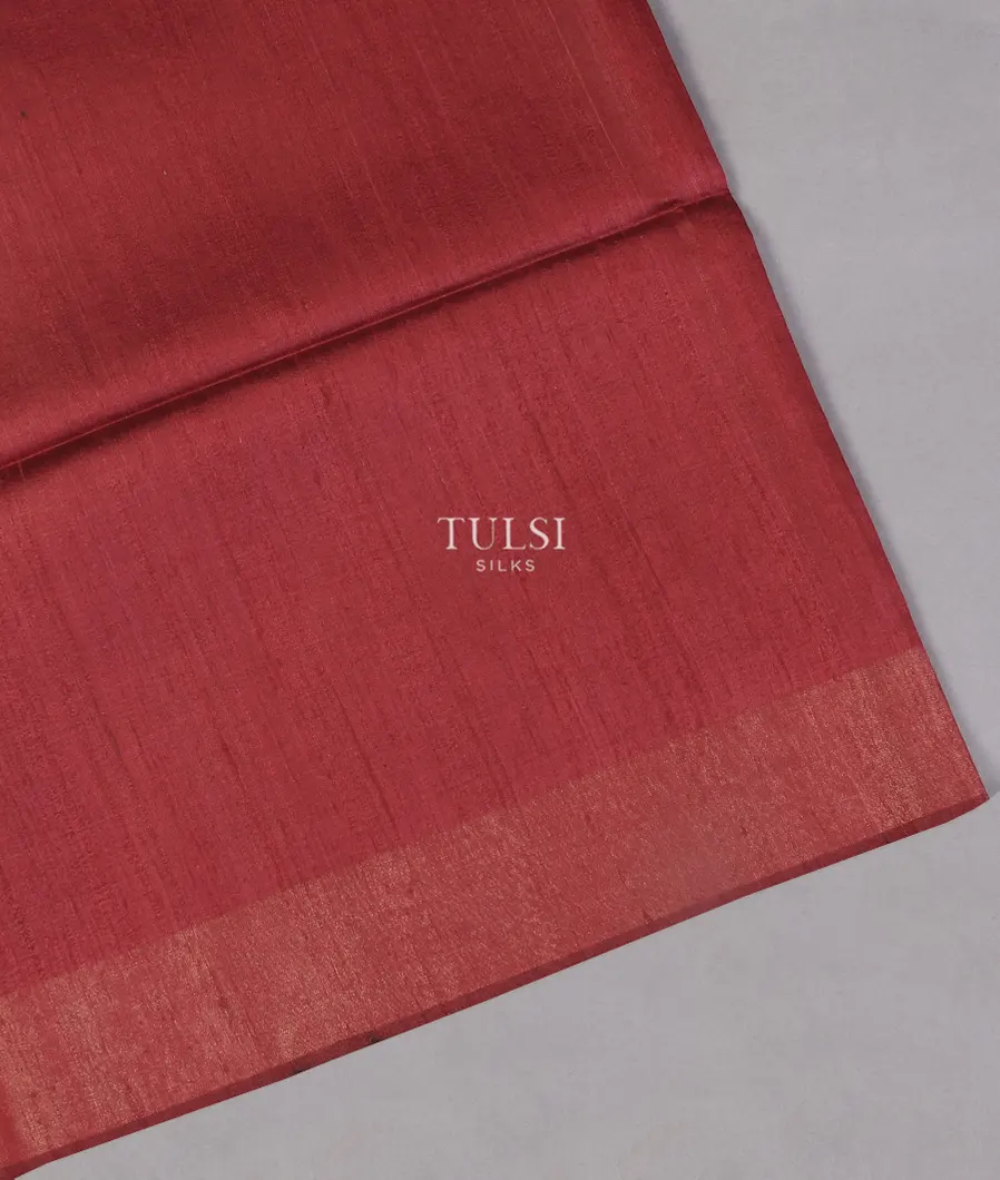 Red Tussar Printed Saree T507606-image
