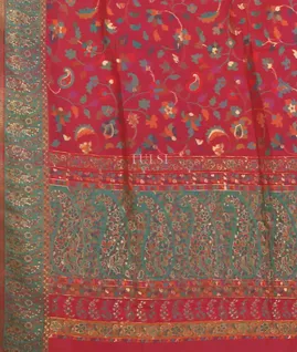 Orangish Pink Kashmir Kani Silk Dupatta T4890323